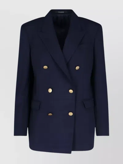 Tagliatore Tailored Double-breasted Jacket Gold Buttons In Blue