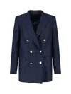 Tagliatore Tailored Double-breasted Jacket With Gold Buttons In Blue