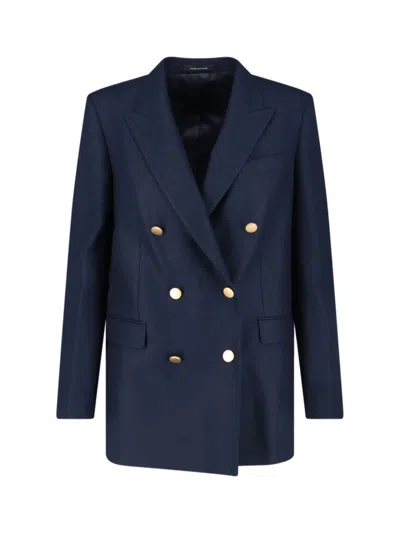 TAGLIATORE TAILORED DOUBLE-BREASTED JACKET WITH GOLD BUTTONS