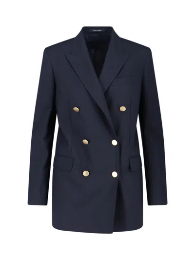 TAGLIATORE TAILORED FITTED JACKET WITH STRUCTURED SHOULDERS AND CLASSIC COLLAR