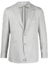 Tagliatore Herringbone-pattern Single-breasted Blazer In Gray