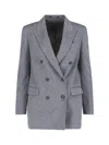 Tagliatore Tailored Grey Jacket With Classic Lapels In Gray