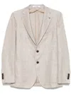 Tagliatore Tailored Herringbone Blazer With Two-button Closure In Gray