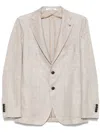 Tagliatore Tailored Herringbone Blazer With Two-button Closure In Neutral