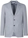 Tagliatore Tailored Herringbone Pattern Jacket In Blue
