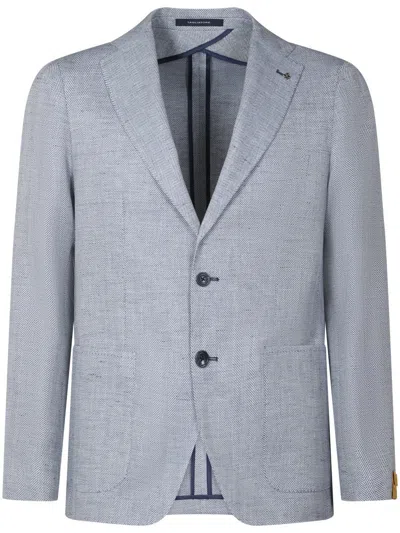 TAGLIATORE TAILORED HERRINGBONE PATTERN JACKET