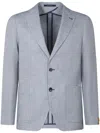 Tagliatore Tailored Herringbone Pattern Jacket In Gray