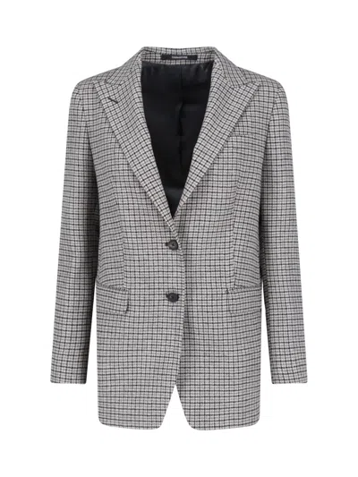 Tagliatore Tailored Houndstooth Blazer Jacket In Neutral