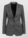 Tagliatore Single-breasted Anthracite Grey Jacket With Houndstooth Pattern In Wool Blend In Gray