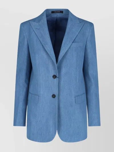 Tagliatore Tailored Jacket Buttoned Cuffs In Blue