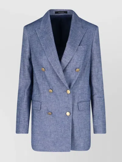 Tagliatore Tailored Jacket Double-breasted Design In Blue