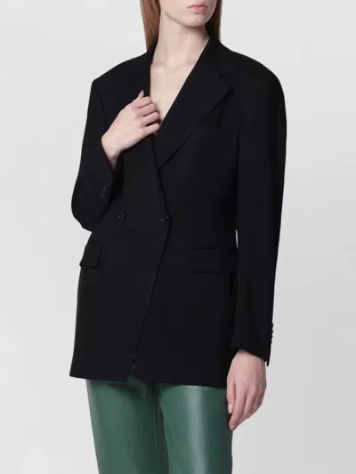 Tagliatore Tailored Jacket Notch Lapels Buttoned Cuffs In Black