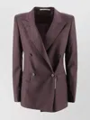 Tagliatore Tailored Jacket With Back Vent And Flap Pockets In Brown