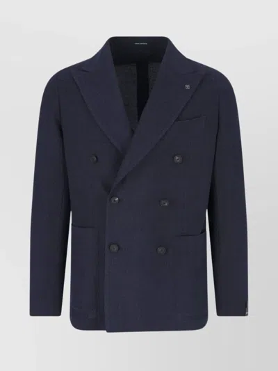 Tagliatore Midnight Wool Blend Blazer In Blue