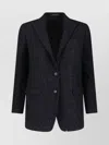 Tagliatore Tailored Black Jacket With Notched Lapel And Textured Fabric In Black