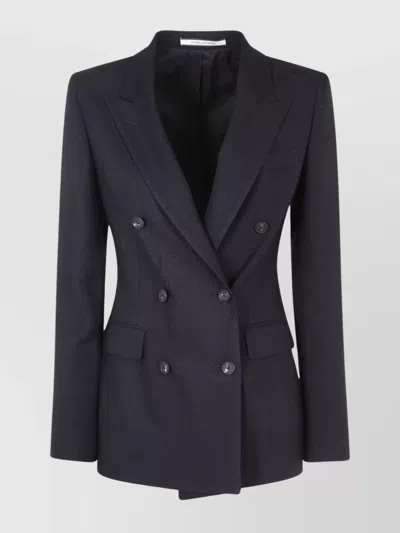 Tagliatore Tailored Jacket With Button Detailing And Flap Pockets In Blue