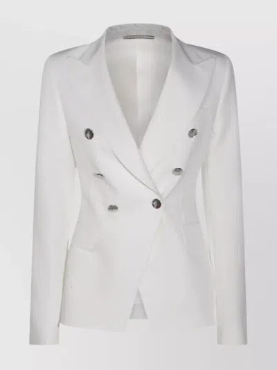 Tagliatore Tailored Jacket With Double-breasted Button Detailing In White