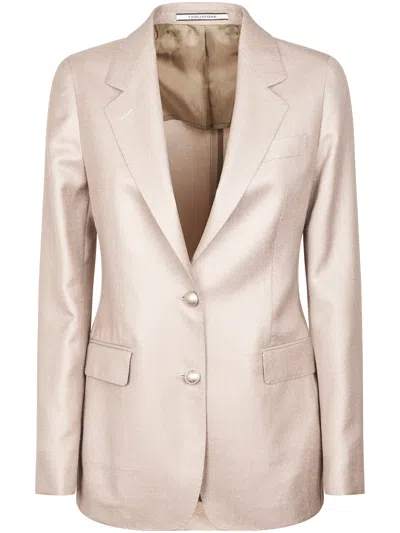 Tagliatore Tailored Jacket With Notch Lapel And Button Detail In Animal Print