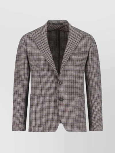Tagliatore Tailored Jacket With Single Button Front In Brown