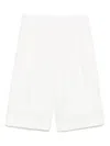 Tagliatore Tailored Linen Bermuda Shorts In White