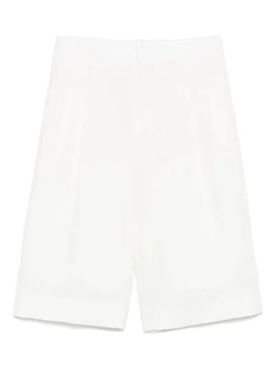 Tagliatore Tailored Linen Bermuda Shorts In White