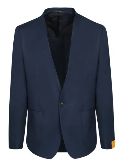 Tagliatore Blue Linen Jacket