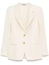 Tagliatore Tailored Linen Blazer With Notch Lapel In Neutral