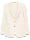 Tagliatore Tailored Linen Blazer With Notch Lapel In Neutral
