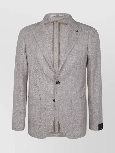 Tagliatore Tailored Men's Blazer Notch Lapel In Gray