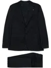 Tagliatore Black Suit In Virgin Wool With Single-breasted Jacket And Trousers In Black