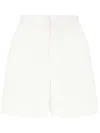 Tagliatore Viscose Blend Shorts Back Pockets In Weiss