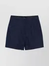 Tagliatore Navy Blue Linen Tailored Belle Shorts