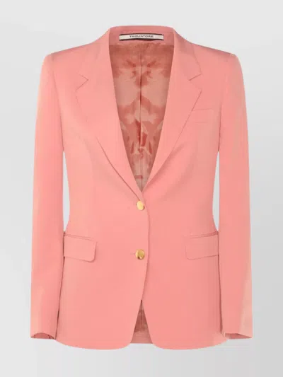 Tagliatore Tailored Single-breasted Blazer With Notched Lapels In Pink
