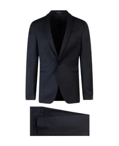 Tagliatore Tailored Single-breasted Dinner Suit In Black