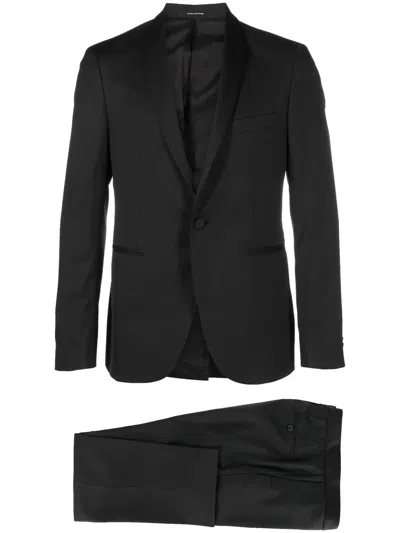 Tagliatore Tailored Single-breasted Dinner Suit In Black