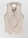 Tagliatore Tailored Linen Vest With Gold-tone Buttons In White