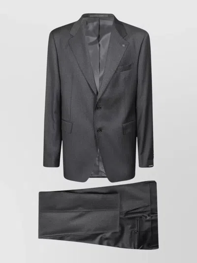 Tagliatore Tailored Suit Notch Lapel Chest Pocket In Gray