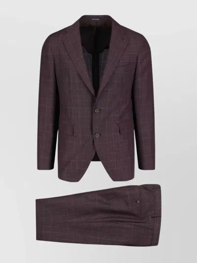 Tagliatore Tailored Suit With Flat Front Trousers In Purple