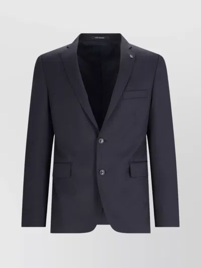Tagliatore Tailored Suit With Notch Lapel And Single-breasted In Black
