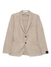 Tagliatore Tailored Tortora Jacket With Cashmere Blend In Multi