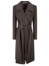 Tagliatore Tailored Virgin Wool And Cashmere Long Coat In Brown