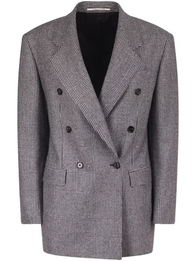 Tagliatore Tailored Virgin Wool Jacket With Notched Lapel In Gray