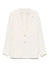 Tagliatore Tailored Viscose Jacket With Notch Lapel In White