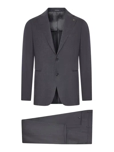 Tagliatore Tailored Wool And Silk Blend Suit In Gray