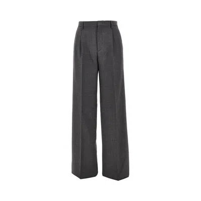 Tagliatore Tailored Wool Pants With Darts In Gray