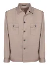 Tagliatore Taupe Cotton Overshirt In Beige
