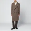 Tagliatore Taupe Double-breasted Wool-blend Coat In Brown