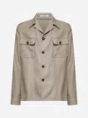 Tagliatore Taupe Linen Tempest Overshirt