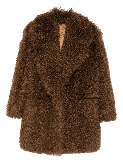 Tagliatore Mantel Mit Teddy-struktur In Brown