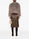 Tagliatore Teddy-textured Cropped Jacket In Brown